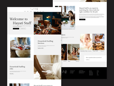 Hayati Staff clean design housekeeping landing page landing page design nanny ui ui design uidesign uiux ux ux design website website design