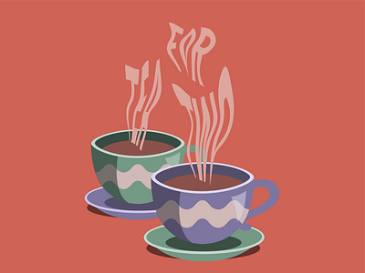 Tea For Two design graphic design illustration typography vector