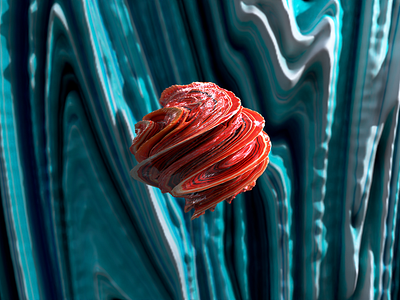 Fluid Art 3d blender blue cycles red