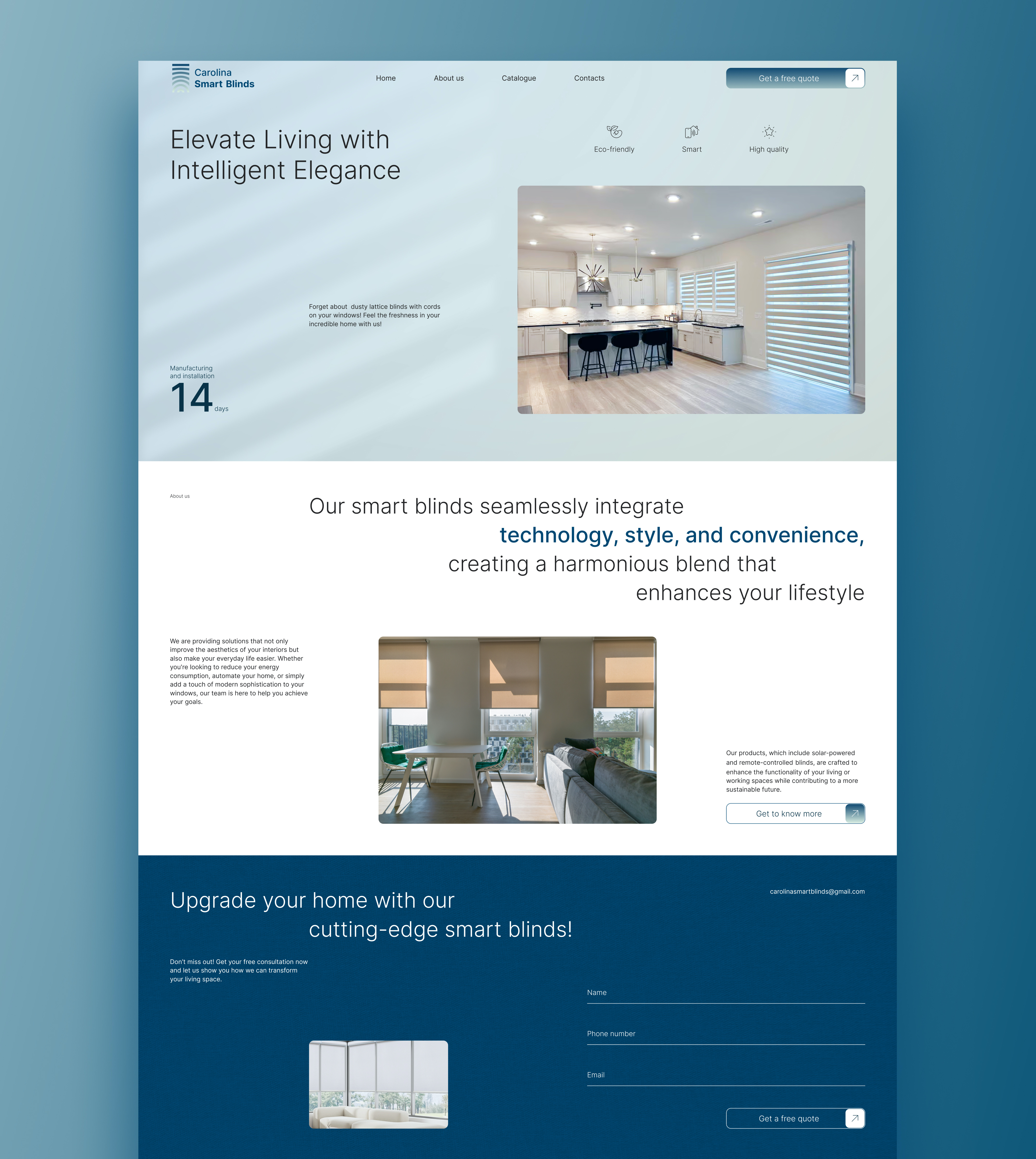 Carolina Smart Blinds - Animation animation blue branding business corporate design landing page motion graphics real estate uxui webdesign webdevelopment website