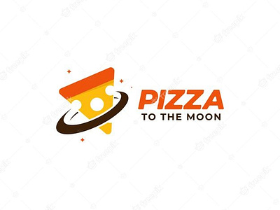 Pizza to the moon branding design fast food food gradient illustration logo moon nft pizza space star typography vector