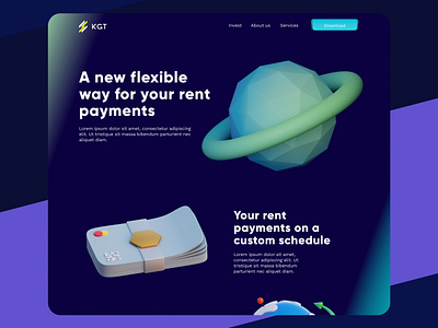 Finance Landing Page | KGT charts design figma finance landing page ui ux webdesign