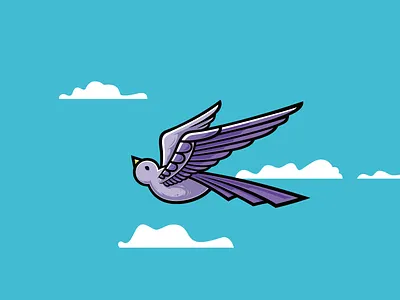 Clear flight bird bird illustration blue clean design clear clouds contrast design experiment flight graphic design illustration nature sky vector
