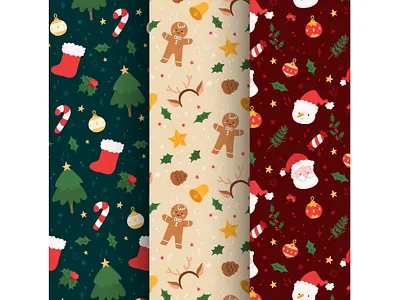hand-drawn-christmas-pattern-collection bundle new year digital