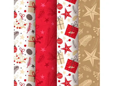 christmas-patterns-red-beige-white bundle new year digital