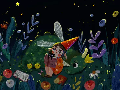 lovely Illustration works art design figure illustration illustration illustration for children son insert