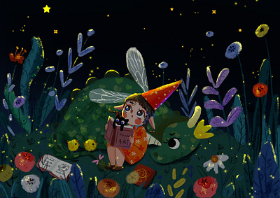 lovely Illustration works art design figure illustration illustration illustration for children son insert