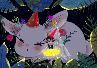 lovely Illustration works art design figure illustration illustration illustration for children son insert ui