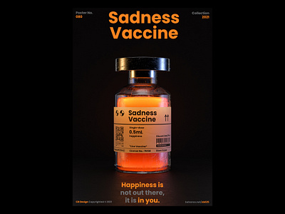 CB Design PC-080 3dart bottle c4d c4dart cinema4d dailyposter dailyrender happy label layout lighteffect lighting poster vaccine