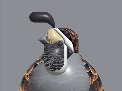 Quail 3d bird character design geometric illustration quail texture vector