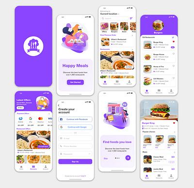 Food Delivery App app branding dailyui design design jobs design thinking food application food delivery onboarding product design ui ui design ux ux design ux research