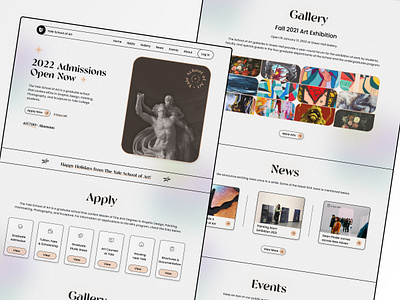 Yale School of Art Website Redesign Concept aesthetic design art website college website daily ui dailyui dailyuichallenge design figma hero section landing page redesign ui ui design user interface ux web web layout webdesign website design yale school of art