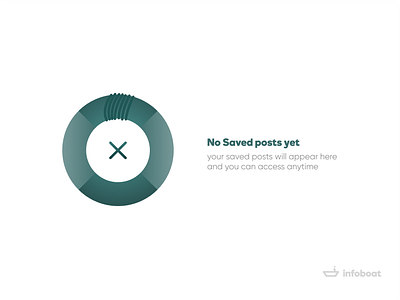 'No Saved Posts Yet' Empty State android boat book bookmark design empty empty state illustration marks no posts no posts saved post posts saved saved posts state ui