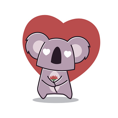 Adorable Koala Love Heart smiling