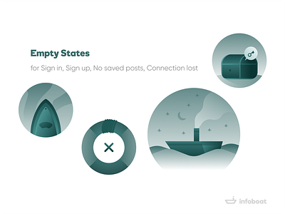 Empty States referencing Boat android design empty empty states icon illustration state states ui