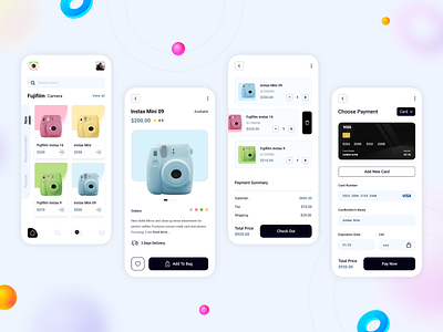 Camera Shop App Design app app concept app design app designer app development application camera design ecommerce instax mobile app development mobileapp product page shop shopping app store ui ui design ux ux design