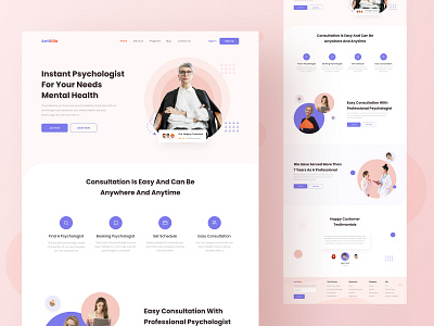 Psychologist Landing Page UI buy design download kit landing page product psycho psychologist testimonial ui website