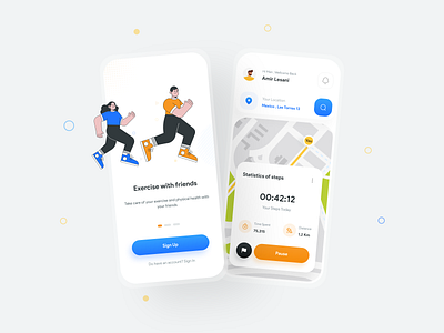 Walking app 🏃👟 app app design concept design health health app run running ui uidesign ux uxdesign walk walking