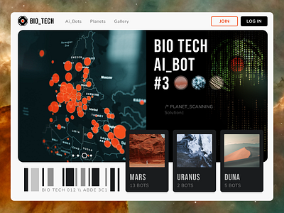 Bio Tech ai app application artificial intelligence bot collection creative data design desktop futuristic graphic design illustration logo planet scanner space technology ui