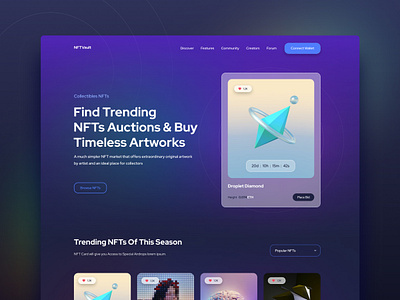 NFT Marketplace Explanation crypto art design agency design trend 2022 digital assets digital marketplace ethereum gallery landing page marketplace nft nft art nft marketplace nft token opensea platform token ui design ux design