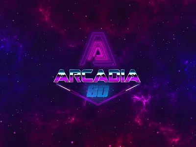 Arcadia 80 #2 80s arcade arcadia blue concept eighties galaxy logo néon purple retrowave space synthwave triangle violet