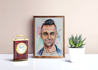 Portrait, Joseph Gilgan, watercolor graphic design illustration paint painting watercolor