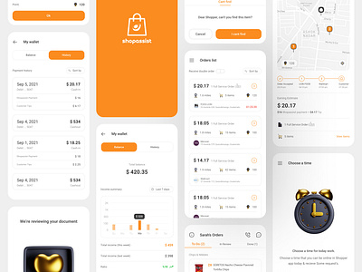 Shopassist shopper app app design illustration ui ux vector