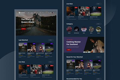 Streaming Service Landing Page dark mode landing page streaming streaming service user interface