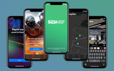 SEgames - app for Scottish esports league blue cyber design gamers green mobile mobile app onboarding ui ux