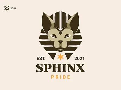 Sphinx Pride Logo animal branding cat classic design head icon illustration jewelry lineart logo retro shop sphinx symbol vector vintage