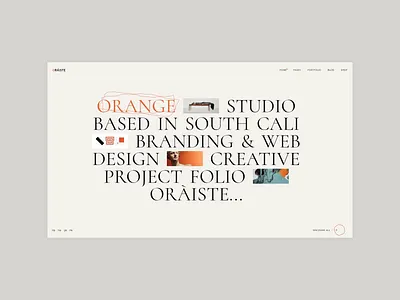 Oráiste - Textual Project Showcase beige minimal orange portfolio showcase text theme typography web design website wordpress