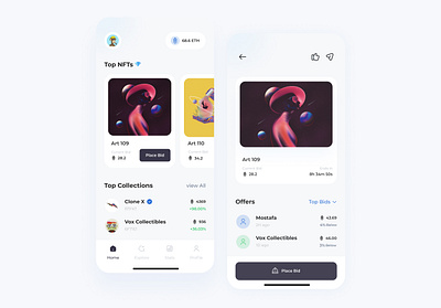 NFT app concept cryptoart ethereum futuristic mobile nft token