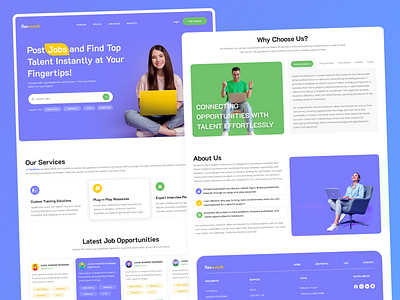 Flexwork - Job Portal Landing Page Design hiring landing page job portal job portal website job portal website design job search landing page landing page landing page design landing page educational landing page ui ui ui ux web design web landing page website landing page