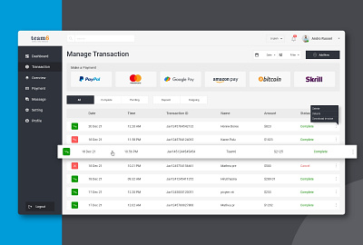 Transaction Page application creative design design illustration landing page design money page payment page transaction transaction page uidesign uiux user experience user interface website