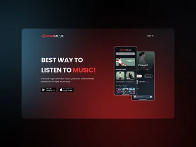 Landing page (Wynk Music) airtel branding daily ui :: 003 dailyui figma landingpage minimal music typography ui wynk