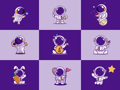 Best Nine 2021 Astronaut Cartoon astronaut bestnine2021 branding cartoon design dribble ideas illustration instagram logo logoinspirations vector zerologicstuio