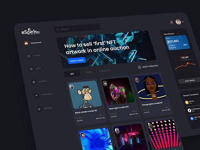 NFT Marketplace (Discover, collect, and sell extraordinary NFTs) adobe xd application design design illustration logo minimal minimalist mobile ui ui visualization