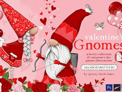 Valentine’s Gnomes Clipart 3d animation app branding design graphic design illustration illustrator logo motion graphics ui web website