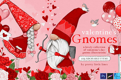 Valentine’s Gnomes Clipart 3d animation app branding design graphic design illustration illustrator logo motion graphics ui web website