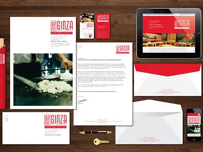 Ginza Teppanyaki - Brand brand branding business suite clean design japan red restaurant