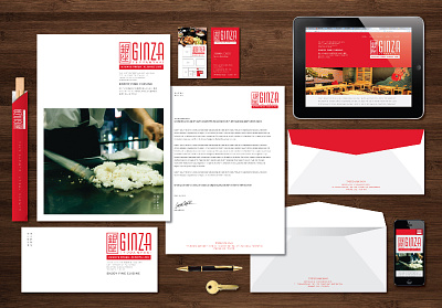 Ginza Teppanyaki - Brand brand branding business suite clean design japan red restaurant