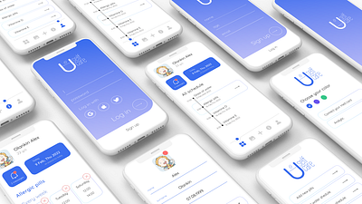 UX/UI design for USELFcare App app branding design enter gradient icon launch screen login logo profile registration schedule signup tab ui userflow ux
