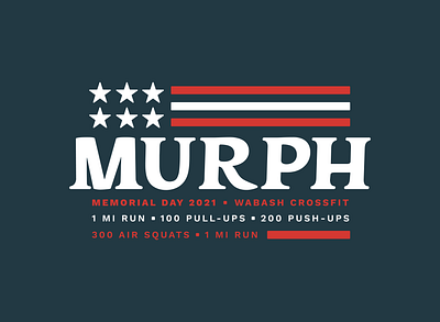 Memorial Day Murph Logo american flag crossfit flag graphic design logo memorial day murph sketches united states usa workout