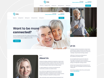 Landing Page for Website of Hearing and Audiometry Services audometry design doctors hearing hearing and audiometry hearing devices hearing services hearing tests hearing tools redesign remake rewamp service services tests ui ux webdesign website