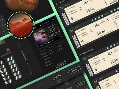 SPACED UI Exploration booking darkmode design mars moon space spaced spacetravel travel ui uxui webdesign