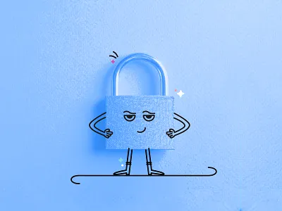 you safe blog cute design fun illustration key line lock platformsh secure shape vector