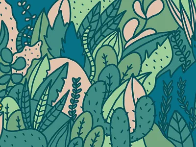 LOST doodle drawing illustration jungle landscape plants procreate vegetal