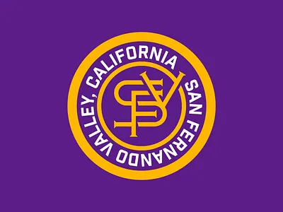 San Fernando Valley - badge badge basketball branding ca california circle identity la lakers logo los angeles san fernando valley sports team the valley tri chromatic typography west