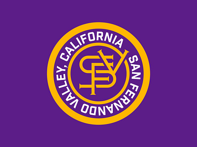 San Fernando Valley - badge badge basketball branding ca california circle identity la lakers logo los angeles san fernando valley sports team the valley tri chromatic typography west