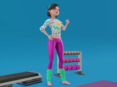 Jazzercise. 3d blender character animation